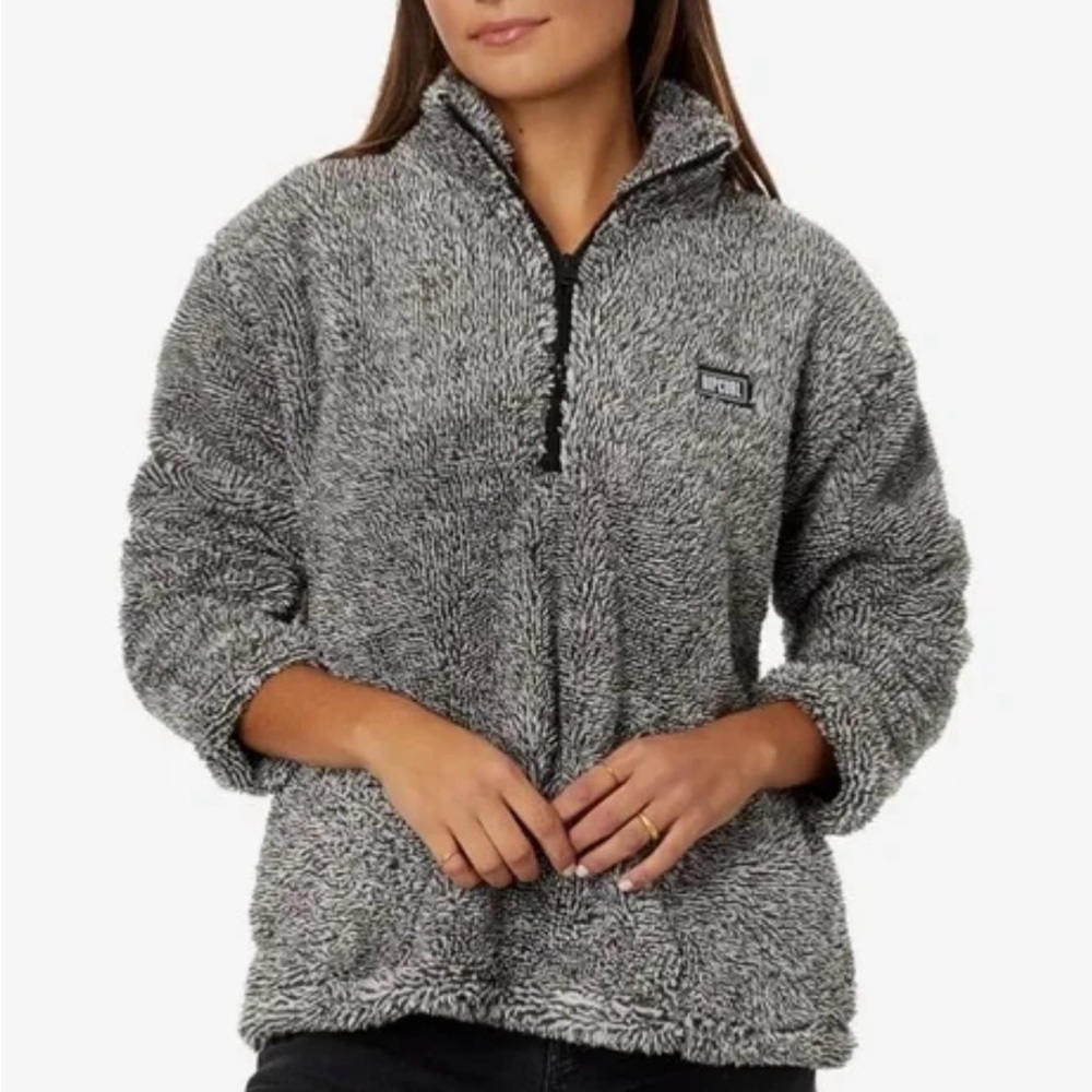 Rip Curl Black and White Zip Up Sweater - Picture 7 of 7